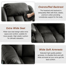 INGALIK Power Lift Recliner Chair Dual Motor, Electric Leather Recliner for Elderly with Heat and Massage, Lay Flat Assist Recliner with Side Pocket, Cup Holders