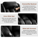 INGALIK Power Lift Recliner Chair Dual Motor, Electric Leather Recliner for Elderly with Heat and Massage, Lay Flat Assist Recliner with Side Pocket, Cup Holders