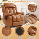 INGALIK 41" Breathable Leather Dual Motor Power Lift Recliner Chair With Heating And Massage, Lay Flat Electric Recliner Lift Assist Recliner For The Elderly