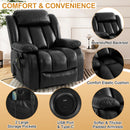 INGALIK 41" Breathable Leather Dual Motor Power Lift Recliner Chair With Heating And Massage, Lay Flat Electric Recliner Lift Assist Recliner For The Elderly