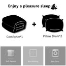 INGALIK  Sherpa Comforter Set, Soft Quilted Down Alternative Comforter Reversible Duvet with 2 Pillowcases, Plush Warm Fall Winter 3 Piece Bedding Sets