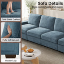 INGALIK Modern Modular Couch Sofa with Seats Storage, Sectional Couch with W/Deep Seat, Comfy Chenille Loveseat Sofa for Living Room, Side Pockets, USB Port, Removable Cover