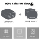 INGALIK  Sherpa Comforter Set, Soft Quilted Down Alternative Comforter Reversible Duvet with 2 Pillowcases, Plush Warm Fall Winter 3 Piece Bedding Sets