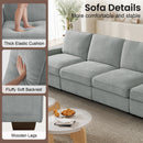 INGALIK Modern Modular Couch Sofa with Seats Storage, Sectional Couch with W/Deep Seat, Comfy Chenille Loveseat Sofa for Living Room, Side Pockets, USB Port, Removable Cover