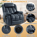 INGALIK 41" Breathable Leather Dual Motor Power Lift Recliner Chair With Heating And Massage, Lay Flat Electric Recliner Lift Assist Recliner For The Elderly