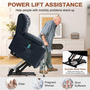 INGALIK Power Lift Recliner Chair Dual Motor, Electric Leather Recliner for Elderly with Heat and Massage, Lay Flat Assist Recliner with Side Pocket, Cup Holders