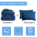 INGALIK Luxury Hotel-Style 3-Piece Queen Comforter Set, Hypoallergenic Quilted Down Alternative, All-Season Duvet Insert, Machine Washable, Corner Tabs