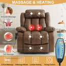 INGALIK 41" Breathable Leather Dual Motor Power Lift Recliner Chair With Heating And Massage, Lay Flat Electric Recliner Lift Assist Recliner For The Elderly