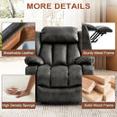 INGALIK Power Lift Recliner Chair Dual Motor, Electric Leather Recliner for Elderly with Heat and Massage, Lay Flat Assist Recliner with Side Pocket, Cup Holders