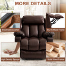 INGALIK Power Lift Recliner Chair Dual Motor, Electric Leather Recliner for Elderly with Heat and Massage, Lay Flat Assist Recliner with Side Pocket, Cup Holders