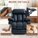 INGALIK Power Lift Recliner Chair Dual Motor, Electric Leather Recliner for Elderly with Heat and Massage, Lay Flat Assist Recliner with Side Pocket, Cup Holders