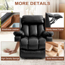 INGALIK Power Lift Recliner Chair Dual Motor, Electric Leather Recliner for Elderly with Heat and Massage, Lay Flat Assist Recliner with Side Pocket, Cup Holders