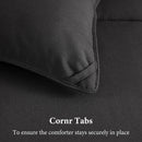 INGALIK Luxury Hotel-Style 3-Piece Queen Comforter Set, Hypoallergenic Quilted Down Alternative, All-Season Duvet Insert, Machine Washable, Corner Tabs