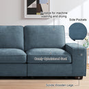 INGALIK Modern Modular Couch Sofa with Seats Storage, Sectional Couch with W/Deep Seat, Comfy Chenille Loveseat Sofa for Living Room, Side Pockets, USB Port, Removable Cover