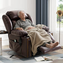 INGALIK Power Lift Recliner with Cup Holders, Leather Electric Chair Recliners with Heating and Massage, Storage, USB Charging