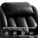 INGALIK Power Lift Recliner Chair Dual Motor, Electric Leather Recliner for Elderly with Heat and Massage, Lay Flat Assist Recliner with Side Pocket, Cup Holders