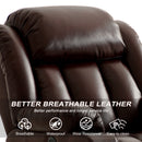 INGALIK Power Lift Recliner Chair Dual Motor, Electric Leather Recliner for Elderly with Heat and Massage, Lay Flat Assist Recliner with Side Pocket, Cup Holders