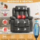 INGALIK 41" Breathable Leather Dual Motor Power Lift Recliner Chair With Heating And Massage, Lay Flat Electric Recliner Lift Assist Recliner For The Elderly