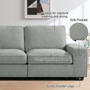 INGALIK Modern Modular Couch Sofa with Seats Storage, Sectional Couch with W/Deep Seat, Comfy Chenille Loveseat Sofa for Living Room, Side Pockets, USB Port, Removable Cover