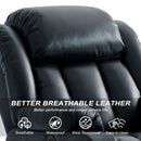 INGALIK Power Lift Recliner Chair Dual Motor, Electric Leather Recliner for Elderly with Heat and Massage, Lay Flat Assist Recliner with Side Pocket, Cup Holders