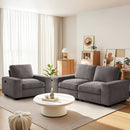 INGALIK Modern Modular Couch Sofa with Seats Storage, Sectional Couch with W/Deep Seat, Comfy Chenille Loveseat Sofa for Living Room, Side Pockets, USB Port, Removable Cover