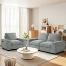 INGALIK Modern Modular Couch Sofa with Seats Storage, Sectional Couch with W/Deep Seat, Comfy Chenille Loveseat Sofa for Living Room, Side Pockets, USB Port, Removable Cover