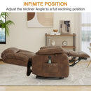 INGALIK 41" Breathable Leather Dual Motor Power Lift Recliner Chair With Heating And Massage, Lay Flat Electric Recliner Lift Assist Recliner For The Elderly