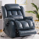 INGALIK Power Lift Recliner Chair Dual Motor, Electric Leather Recliner for Elderly with Heat and Massage, Lay Flat Assist Recliner with Side Pocket for Living Room