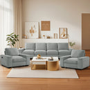 INGALIK Modern Modular Couch Sofa with Seats Storage, Sectional Couch with W/Deep Seat, Comfy Chenille Loveseat Sofa for Living Room, Side Pockets, USB Port, Removable Cover