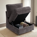 INGALIK Modern Modular Couch Sofa with Seats Storage, Sectional Couch with W/Deep Seat, Comfy Chenille Loveseat Sofa for Living Room, Side Pockets, USB Port, Removable Cover