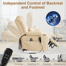 INGALIK Power Lift Recliner with Cup Holders, Leather Electric Chair Recliners with Heating and Massage, Storage, USB Charging