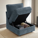 INGALIK Modern Modular Couch Sofa with Seats Storage, Sectional Couch with W/Deep Seat, Comfy Chenille Loveseat Sofa for Living Room, Side Pockets, USB Port, Removable Cover