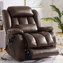 INGALIK Power Lift Recliner Chair Dual Motor, Electric Leather Recliner for Elderly with Heat and Massage, Lay Flat Assist Recliner with Side Pocket for Living Room