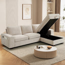 INGALIK 98.4" Convertible Sectional Sofa, L Shaped Sectional Couch with Reversible Chaise, Sleeper Couch with Storage Space and USB Charging Ports for Living Room