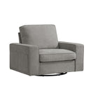 INGALIK Swivel Accent Chair, 40.2"W Oversize Chenille Accent Armchair with Storage Bag, Modern Comfortable Chair for Living Room, Bedroom, Home, Club