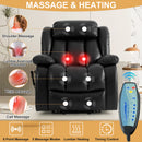 INGALIK 41" Breathable Leather Dual Motor Power Lift Recliner Chair With Heating And Massage, Lay Flat Electric Recliner Lift Assist Recliner For The Elderly