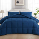 INGALIK Luxury Hotel-Style 3-Piece Queen Comforter Set, Hypoallergenic Quilted Down Alternative, All-Season Duvet Insert, Machine Washable, Corner Tabs