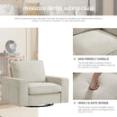 INGALIK Swivel Accent Chair, 40.2"W Oversize Chenille Accent Armchair with Storage Bag, Modern Comfortable Chair for Living Room, Bedroom, Home, Club