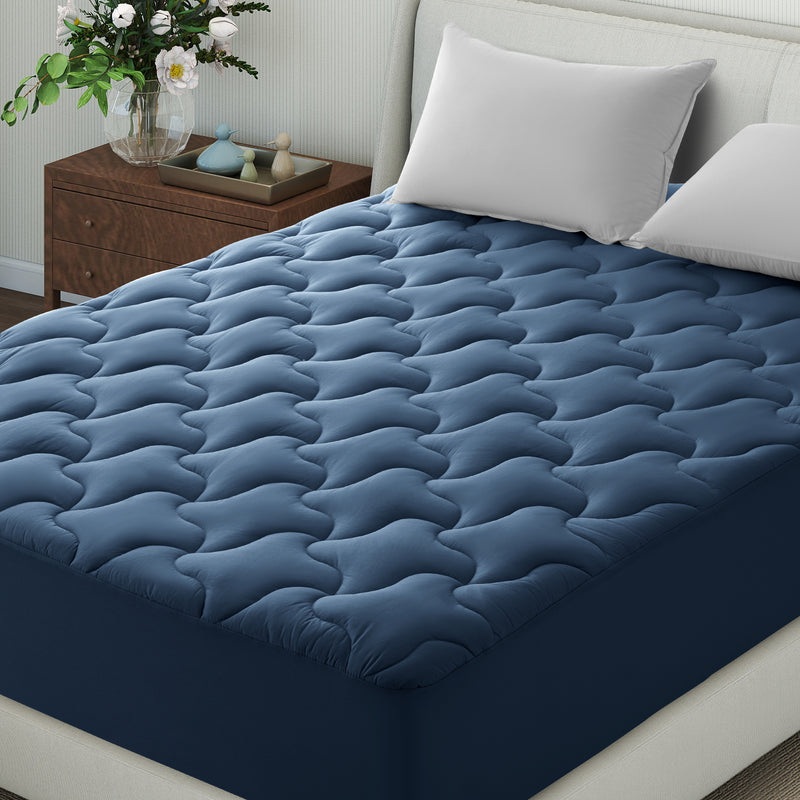 INGALIK Premium 400TC Quilted Mattress Pad, Cooling Breathable Topper, Fitted Thickened Protector, 8-21" Deep Pocket