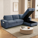 INGALIK 98.4" Convertible Sectional Sofa, L Shaped Sectional Couch with Reversible Chaise, Sleeper Couch with Storage Space and USB Charging Ports for Living Room