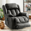 INGALIK Power Lift Recliner Chair Dual Motor, Electric Leather Recliner for Elderly with Heat and Massage, Lay Flat Assist Recliner with Side Pocket, Cup Holders