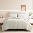 INGALIK  Sherpa Comforter Set, Soft Quilted Down Alternative Comforter Reversible Duvet with 2 Pillowcases, Plush Warm Fall Winter 3 Piece Bedding Sets