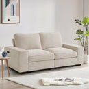 INGALIK Modern Modular Couch Sofa with Seats Storage, Sectional Couch with W/Deep Seat, Comfy Chenille Loveseat Sofa for Living Room, Side Pockets, USB Port, Removable Cover