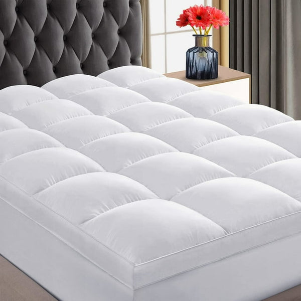 INGALIK Mattress Topper, 400TC Extra Thick Cooling Mattress Pad, Fluffy Soft Pillow Top Mattress Cover Stretches up 8-21" Deep Pocket, Pressure Relief, Hypoallergenic