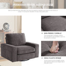 INGALIK Swivel Accent Chair, 40.2"W Oversize Chenille Accent Armchair with Storage Bag, Modern Comfortable Chair for Living Room, Bedroom, Home, Club