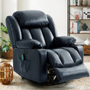 INGALIK Power Lift Recliner Chair Dual Motor, Electric Leather Recliner for Elderly with Heat and Massage, Lay Flat Assist Recliner with Side Pocket, Cup Holders