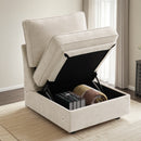 INGALIK Modern Modular Couch Sofa with Seats Storage, Sectional Couch with W/Deep Seat, Comfy Chenille Loveseat Sofa for Living Room, Side Pockets, USB Port, Removable Cover