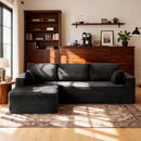 106” Sectional Couch with Chaise, Cloud Boneless Couches Flannel Plush with Deep Seat, L-Shaped Compressed Modular Sofa with Cushions for Living Room, Small Space