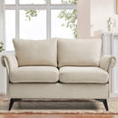 INGALIK 45" Modern Loveseat Sofa, 2 Seater Fabric Sofa Couch with Removable Upholstered, Tapered Metal Legs, Deep Seated Sofa for Small Space, Living Room, Apartment, Beige