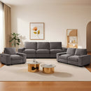 INGALIK Modern Modular Couch Sofa with Seats Storage, Sectional Couch with W/Deep Seat, Comfy Chenille Loveseat Sofa for Living Room, Side Pockets, USB Port, Removable Cover